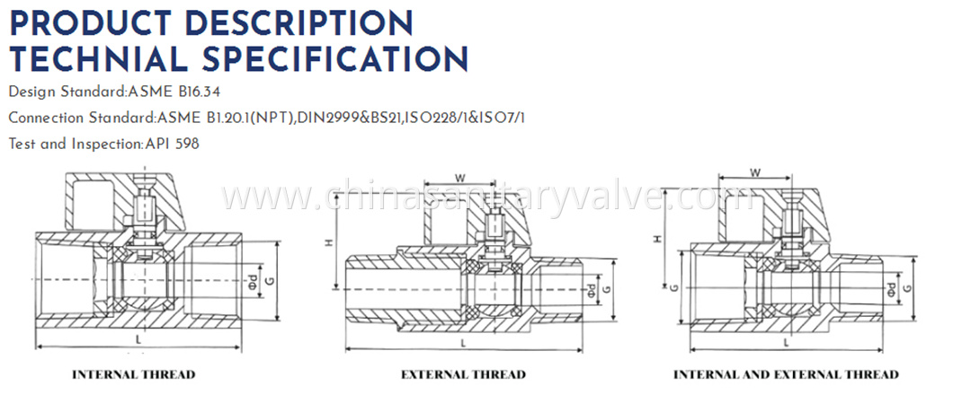 sanitary mini ball valve DIN